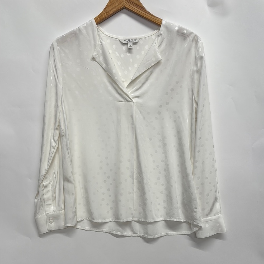 Liverpool Porcelain Dot White Ladies Blouse